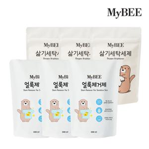 마이비 얼룩제거제 리필(300ml)3개+삶기세탁세제 리필(400g)x3개