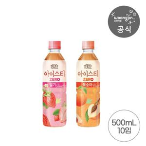 티즐 아이스티 제로 복숭아/딸기 500mL 10개(2종 중 택1)