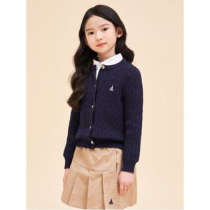 [BEANPOLE KIDS] [Essential] 여아 면 케이블 카디건  네이비 (B