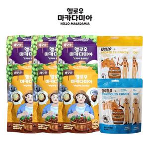 헬로우 마카다미아 6봉 (맛 2종) 프로폴리스 캔디 4봉 (맛 2종)