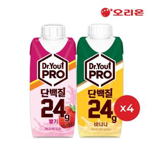 [오리온]닥터유 프로드링크 단백질 바나나맛(250ml)+딸기맛각4팩