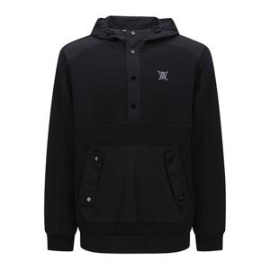 [어뉴골프] 남성MEN FLEECE HOODIE LONG T-SHIRT_BK