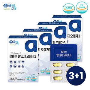 올즙 올바른 알티지 오메가3 1050mg x 30캡슐 4박스+쇼핑백