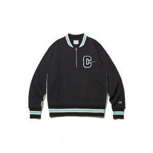 [챔피온]Champion 남녀공용 12 oz Reverse Weave  하프집 트랙 자켓 블랙 CKJA2F008BK