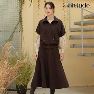 엔니튜드 24FW 울 블렌드 니트셋업 2종(반팔재킷+스커트)