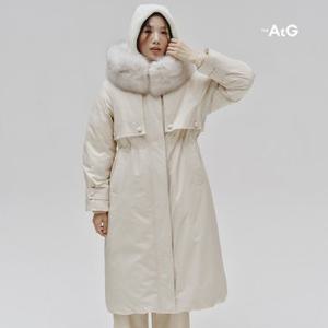 [론칭가299,000원]더엣지 23FW 폭스퍼 롱 구스 다운코트