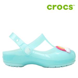 크록스 아동 샌들 /H12- 205534-4O9 / Kids Crocs Isabella Charm Clog Ice Blue