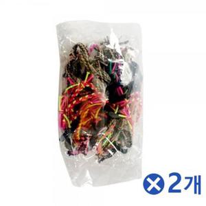 선명한 꽈배기컬러 머리끈 고무줄 50P 색상랜덤x2개