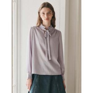 WD_Stand-neck ribbon blouse_PURPLE