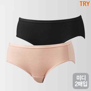 트라이 컴포트 여성 미디 삼각팬티 2종 SET