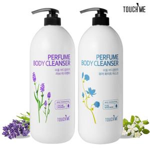 터치미 퍼퓸 대용량 바디클렌저 1500ml 2개 / 라벤더향 + 화이트머스크 보습성분 바디워시