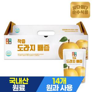 순수식품 물 넣지 않은 NFC 착즙 도라지 배즙 1박스(100ml x 30포) 배도라지즙 배+도라지