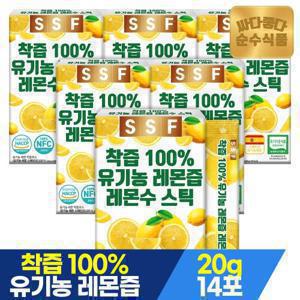 [추가 15% 적립]순수식품 NFC착즙 100% 유기농 레몬즙 6박스(84포) 레몬수 레몬원액 스틱 레몬물