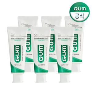 GUM 검 치과 미백 저자극 임플란트 전용 치약 덴탈페이스트S (130g) 6개