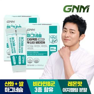 [레몬맛] GNM 마그네슘 다이렉트 부스터 비타민B 30포 x 2박스 / 산화마그네슘 쌀마그네슘 이지멜팅 분말