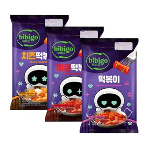 [CJ]우떠에디션 비비고 떡볶이 3종 3개 (오리지널1+치즈맛1+매운맛1)