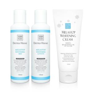 더마하우스 화이트닝 절약형 대용량 3종(리필스킨125ml+리필로션125ml+크림120ml) /미백기능성/잡티관리