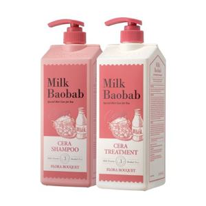 밀크바오밥 세라 샴푸 1200ml+세라 트리트먼트 1200ml 플로라부케