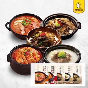 [원할머니] 부대찌개 3팩+김치찌개 3팩+육개장2팩+설렁탕1팩+뚝불1팩(총 10팩)