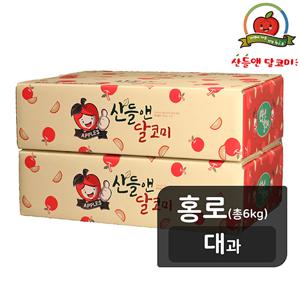 [홍로 대과] 산들앤 달코미 세척사과 2 box, 총 6kg