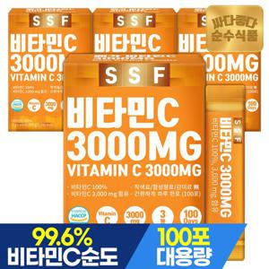 순수식품 비타민C 3000mg 4박스(400포) 실속형 비타민씨 100% 분말 스틱