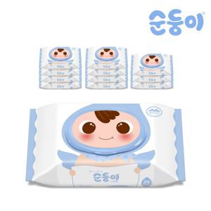 [순둥이]LB-com/엘블루 물티슈 휴대 캡형 20매 12팩