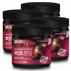 조은약초 프리미엄 국내산 비트 가루 200g x 4통구성 (총 800g)