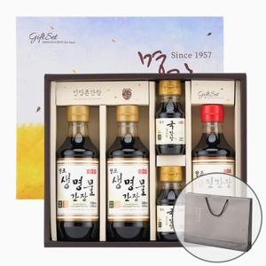 [신앙촌] 양조간장 선물세트 땅속발효레드 2호 (생명물간장500mL×2 1급진간장500mL×1 국간장120mL×2)