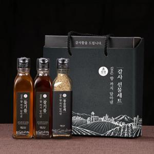 초신선 국내산 참기름180ml+들기름180ml+참깨90g 선물세트