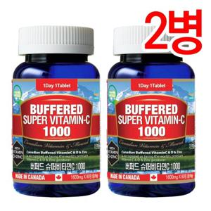 통라이프 버퍼드 슈퍼비타민C 1000mg+비타민D+아연-2병