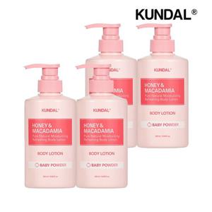 쿤달 허니 앤 마카다미아 퓨어 바디로션 베이비파우더 500ml x4개