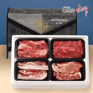 [늘조은하누] 한우한돈 혼합 선물세트 1.6kg(등심+채끝+삼겹살+목살/팩당400g)