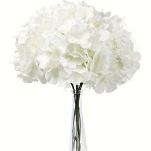 TEMU 40pcs 수국 인공 꽃, 가짜 수국 꽃 인공 꽃 머리 줄기 홈 웨딩 파티 장식 (흰색)