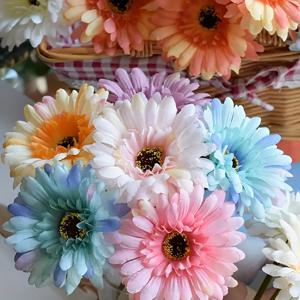TEMU 6개의 인공 꽃 - 생동감 넘치고 현실적인 다채로운 데이지 꽃다발 - 크리스마스, 결혼식, 집과 정원 장식용으로 튼튼한 가짜 꽃