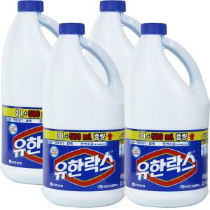 유한락스 레귤러 (3L + 500ml) x 4개,살균소독 악취제거