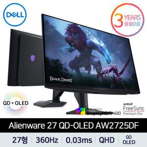 [입고완료/공식총판] DELL 에일리언웨어 AW2725DF QD OLED QHD 360Hz 0.03ms 27형 게이밍 델 모니터