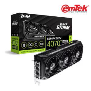 -이엠텍 지포스 RTX 4070 Ti SUPER BLACK STORM OC D6X 16GB (정품) 그래픽카드 VGA