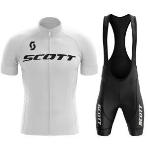 스콧 사이클링 저지 세트, 반팔 통기성 남성 MTB 자전거 의류, Maillot Ropa Ciclismo 유니폼 여름