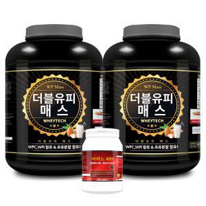 1+ 1 WP매스 탄수화물 고칼로리보충제 4kg/보충제2통+아미노