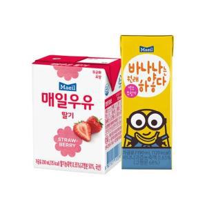 바나나는 원래 하얗다190ml 24팩+딸기우유200ml 24팩