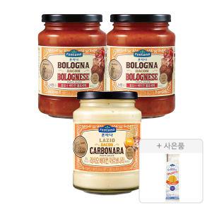 폰타나 파스타소스, 볼로네제, 430g, 2개 + 까르보나라, 430g, 1개 + 증정(스파게티면, 500g, 1개)