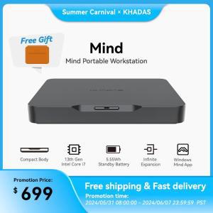 미니본체 윈도우탑재 Khadas Mind 미니 PC 게이머 인텔 i7 1360P 모듈러 디자인, 휴대용 워크스테이션 데스