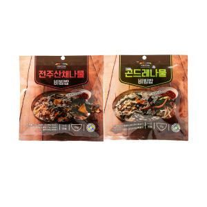 바로쿡 전주산채나물 3봉+곤드레나물 비빔밥 3봉/ 우리들녘 건나물