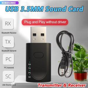 미니 블루투스 송신기 USB 3.5mm 마이크 헤드폰 잭, 스테레오 사운드 카드 오디오 어댑터 스피커 노트북 PC