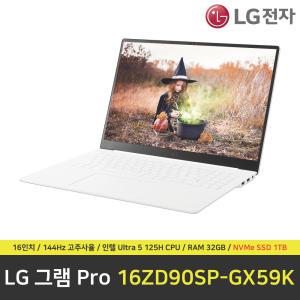 LG 그램 프로 16ZD90SP-GX59K 노트북 / RAM 32GB / NVMe SSD 1TB