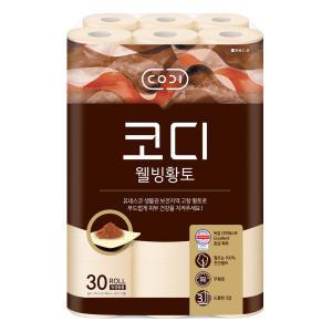 쌍용씨앤비 CODI 웰빙황토 롤화장지 3겹 27m 30롤