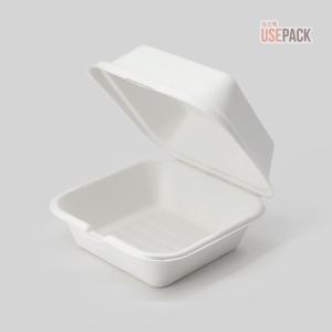 펄프용기 펄프 사각도시락 B-003 화이트 BOX 500개