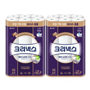 크리넥스 데코 소프트 3겹 30롤 x 2팩/화장지/휴지/수딩+