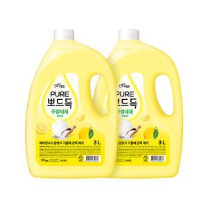 퓨어 뽀드득 주방세제, (레몬), 3L, 2개