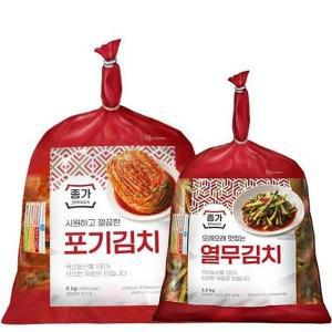 종가 집밥 종가 포기김치4kg+열무김치2.5kg 김장 김치찜 찌개 여행 자취 친정엄마 라면 반찬 1set